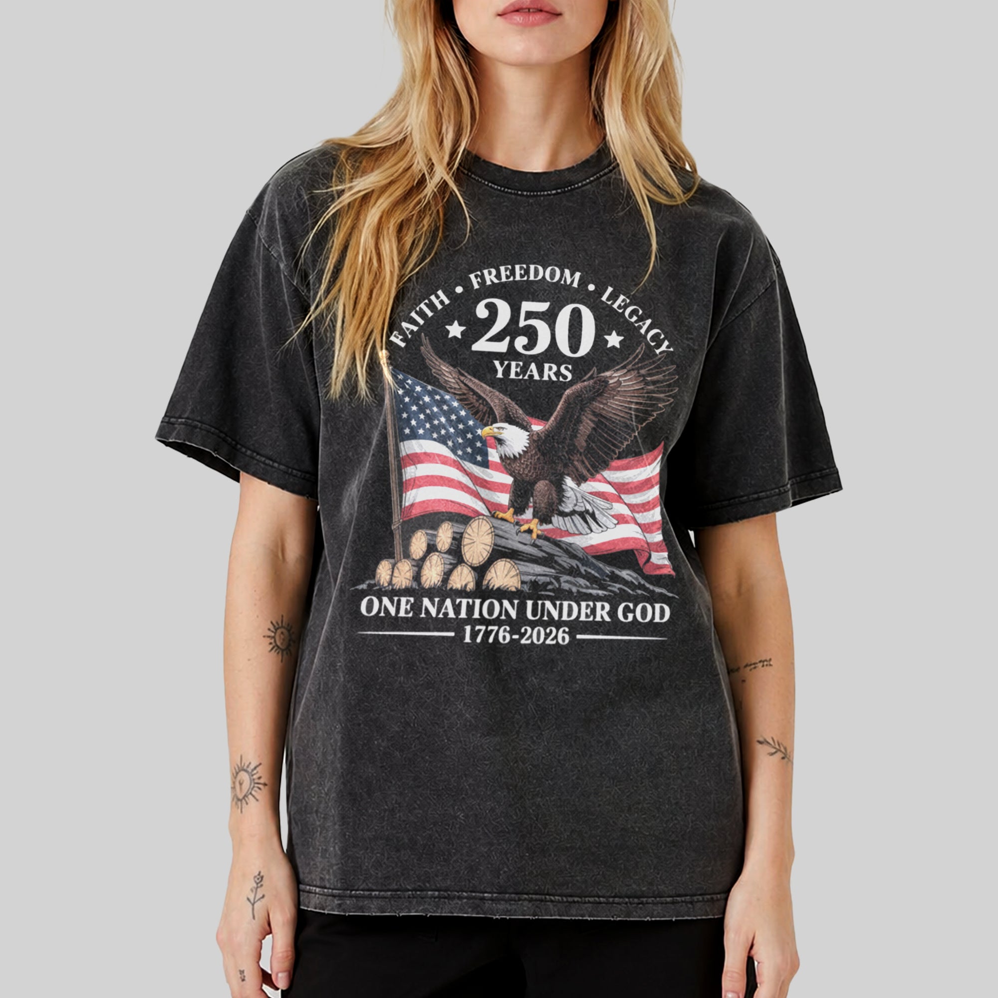 250 Years Faith Freedom Legacy Eagle 250th Anniversary USA T-Shirt