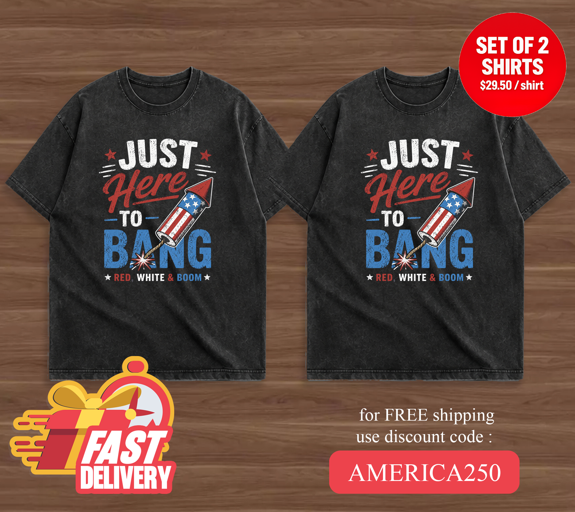 4th of july - Just here to bang Tees