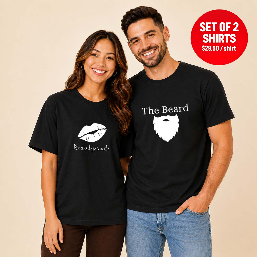 Beauty And The Beard Matching Couples T-Shirt (Set of 2)