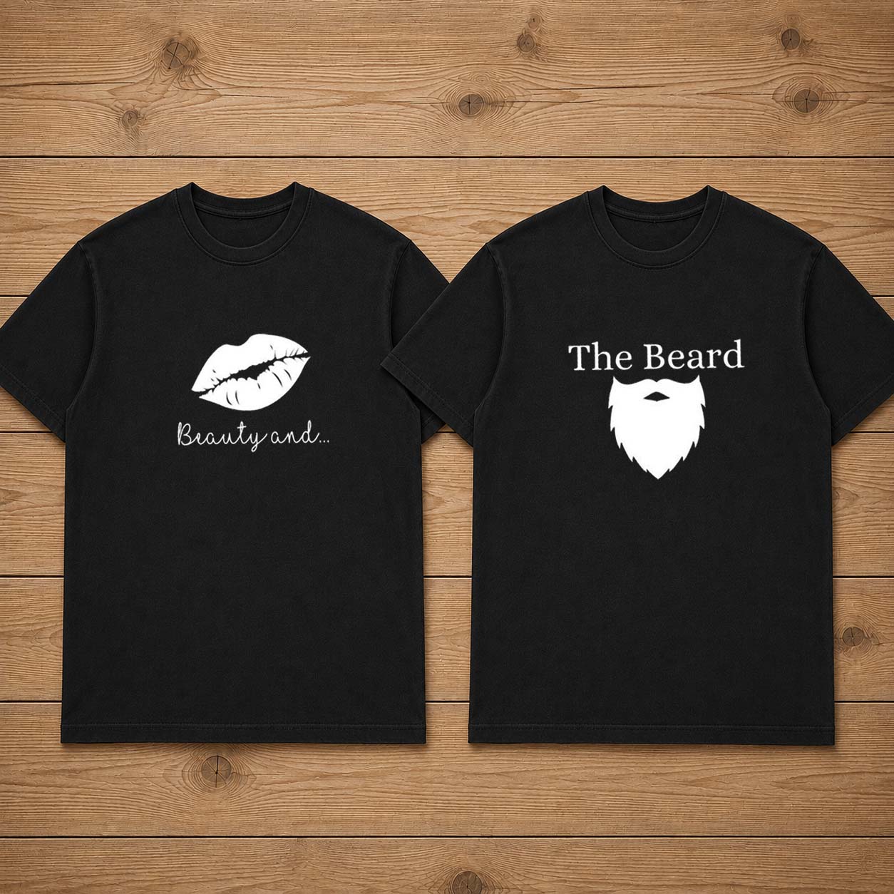 Beauty And The Beard Matching Couples T-shirt
