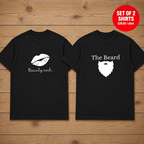 Beauty And The Beard Matching Couples T-Shirt (Set of 2)