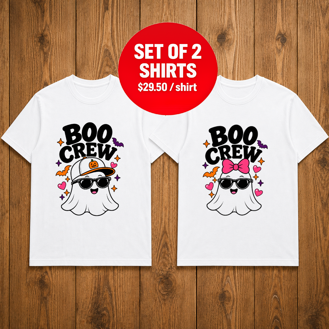 Boo Crew Halloween Matching Couples T-shirt