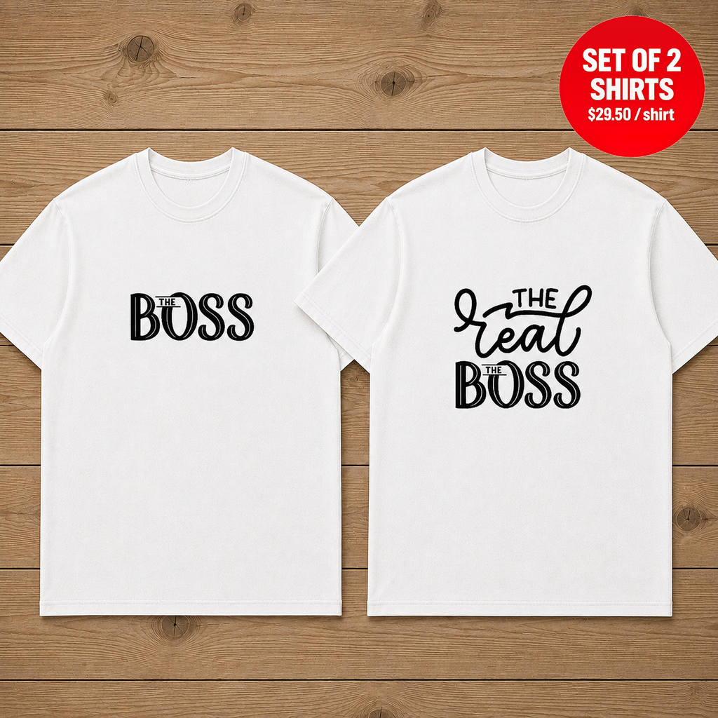 Boss And The Real Boss Matching Couples T-Shirt (Set of 2)
