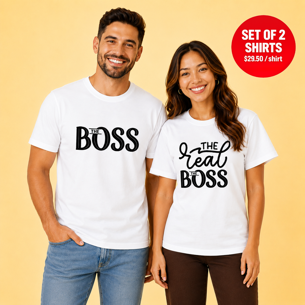 Boss And The Real Boss Matching Couples T-Shirt (Set of 2)