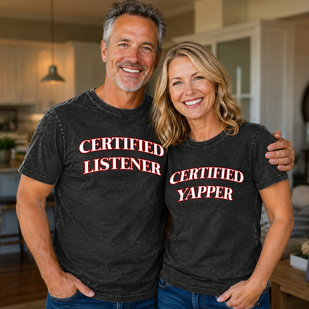 CERTIFIED LISTENER Matching Couples T-shirt
