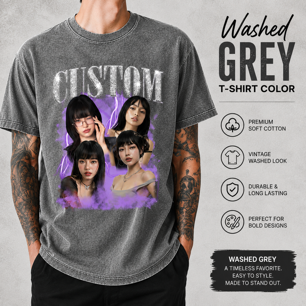 Custom Matching Couple T-shirt Custom acid washed t-shirt Custom Vintage T-shirt