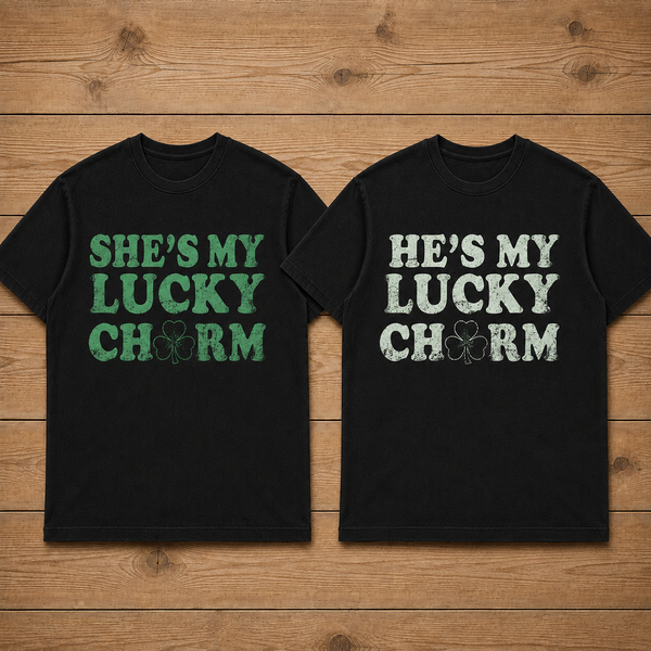 She's My Lucky Charm He's My Lucky Charm Matching Couples T-shirt