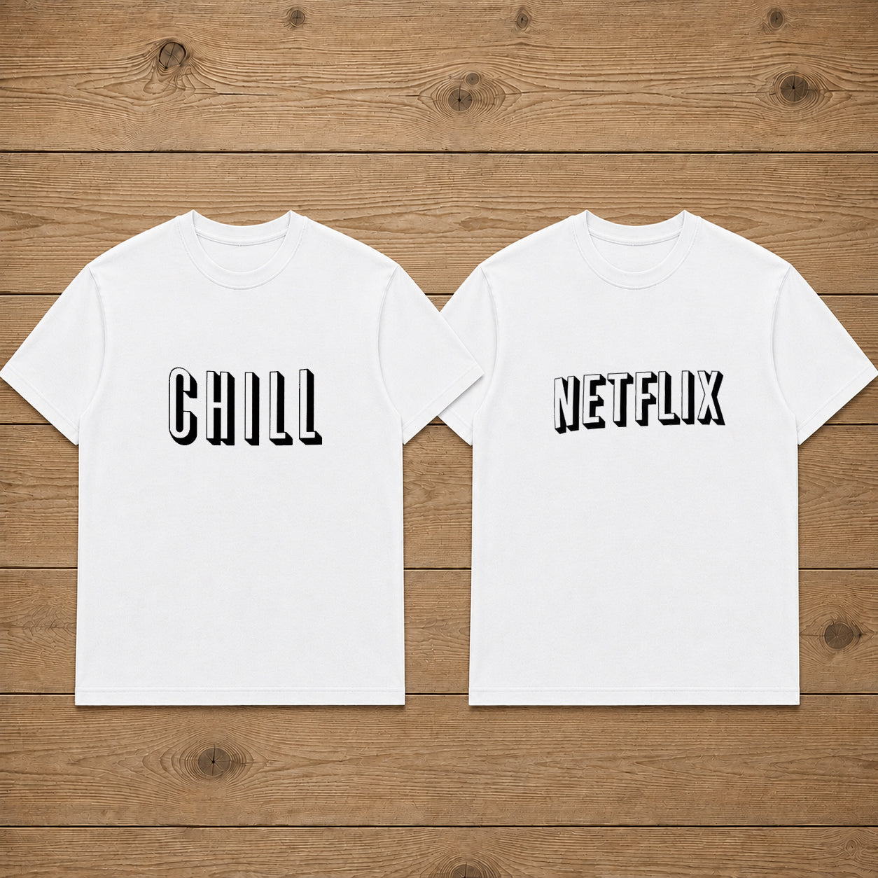 Chill Netflix Matching Couples T-shirt