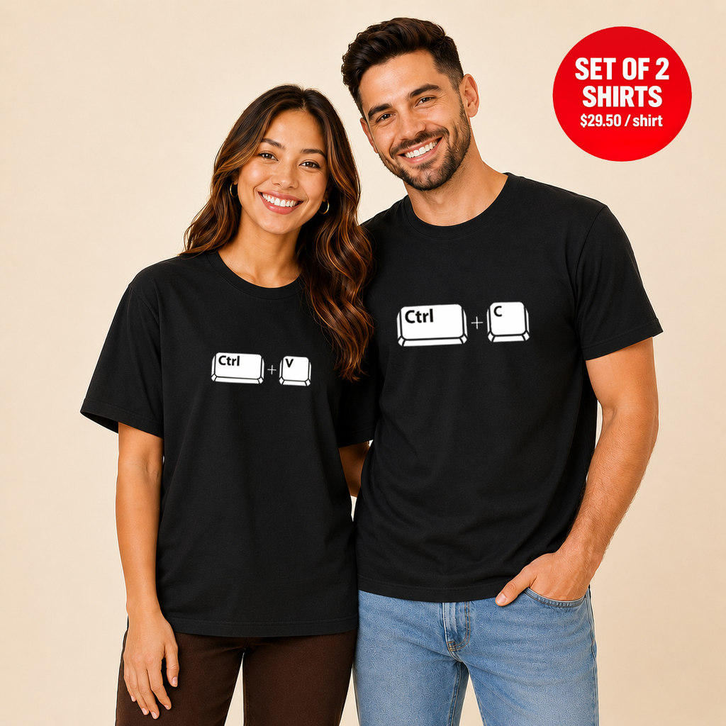 Ctrl C Ctrl V Matching Couples T-Shirt (Set of 2)