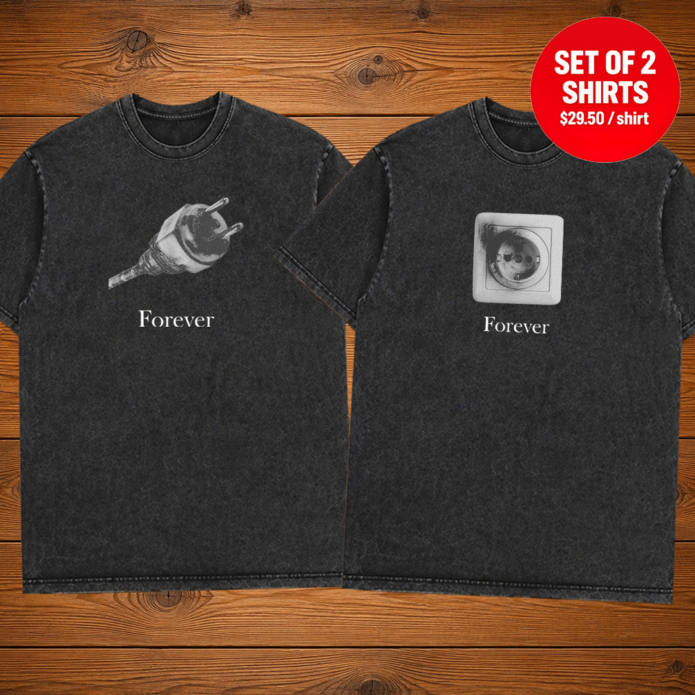 FOREVER Plug and Socket Matching Couple T-Shirt (Set of 2)