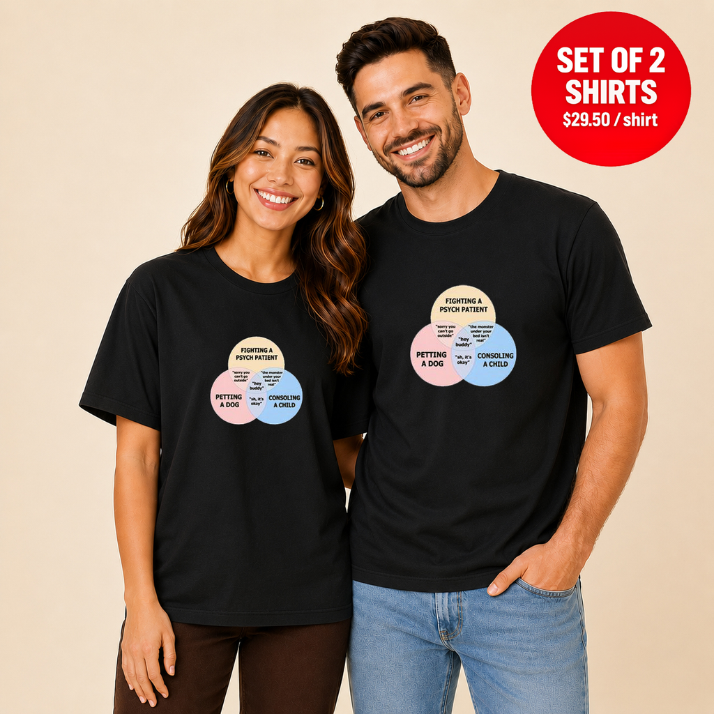 Fighting A Psych Patient Matching Couples T-Shirt (Set of 2)