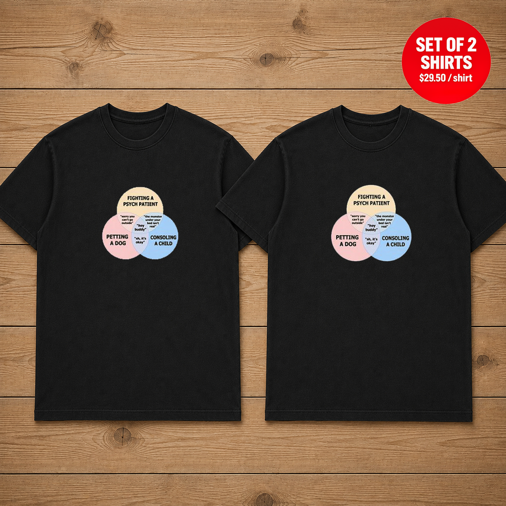 Fighting A Psych Patient Matching Couples T-Shirt (Set of 2)