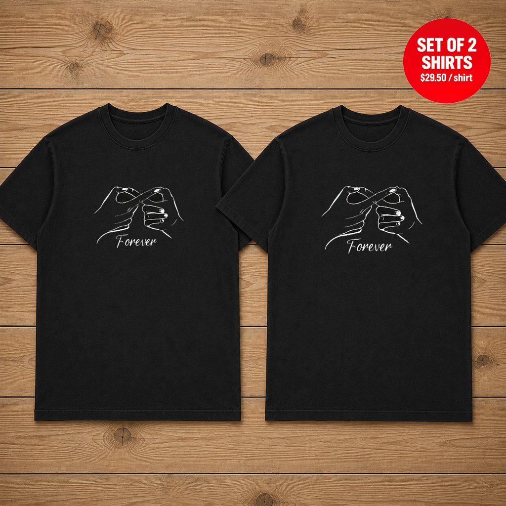 Forever Hand Sign Matching Couples T-Shirt (Set of 2)