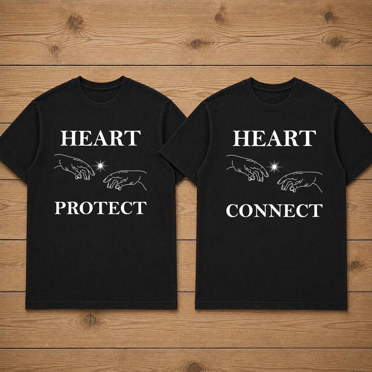 HEART PROTECT & CONNECT matching couple T-SHIRT