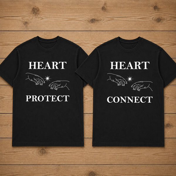 HEART PROTECT & CONNECT matching couple T-SHIRT