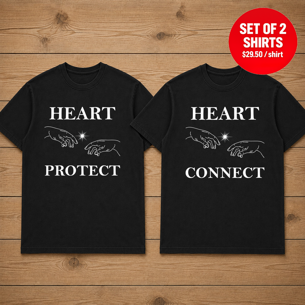 HEART PROTECT & CONNECT Matching Couple T-Shirt (Set of 2)
