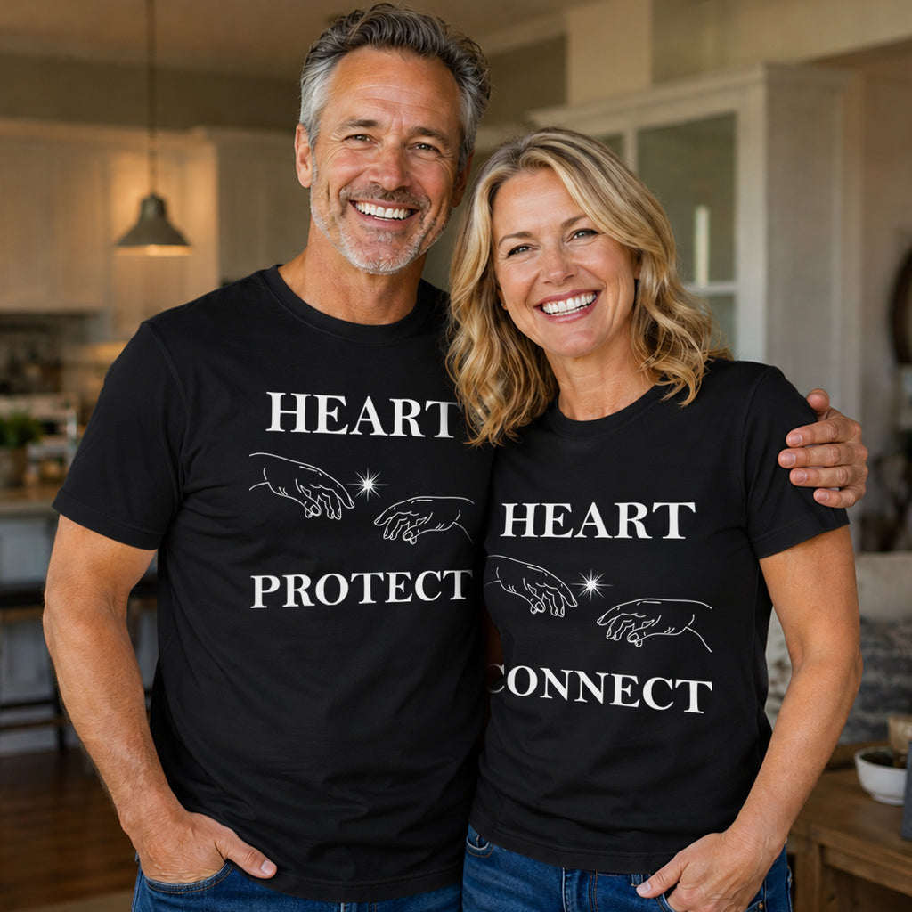 HEART PROTECT & CONNECT matching couple T-SHIRT