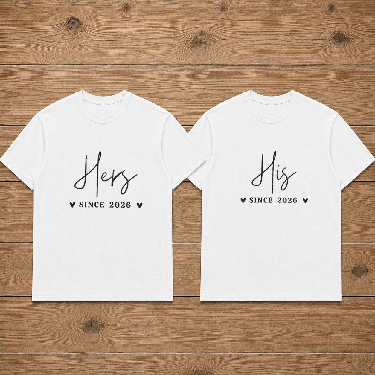 His and Hers Matching Couples T-shirt