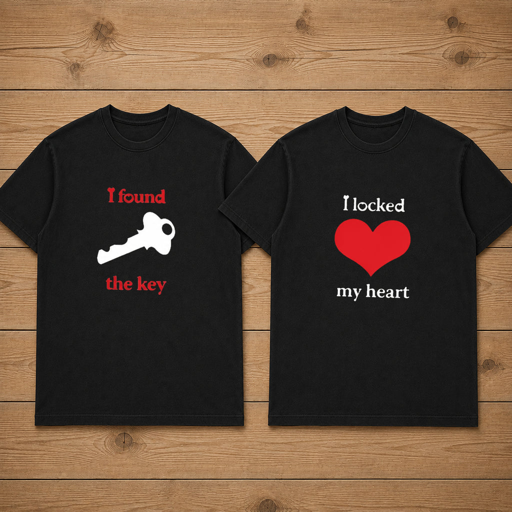 I Found The Key I Locked My Heart Matching Couples T-shirt