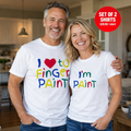 I LOVE TO FINGER PAINT Matching Couple T-Shirt (Set of 2)