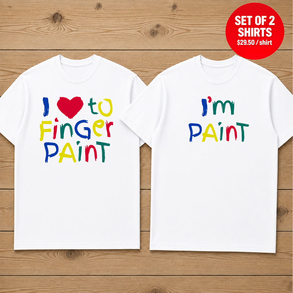 I LOVE TO FINGER PAINT Matching Couple T-Shirt (Set of 2)