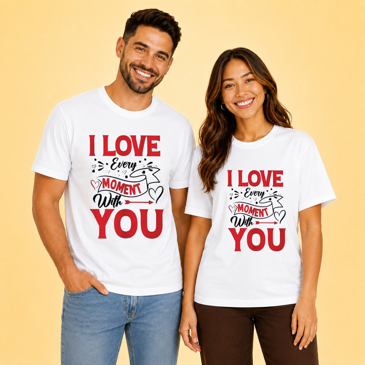 I Love Every Moment With You  Matching Couples T-shirt