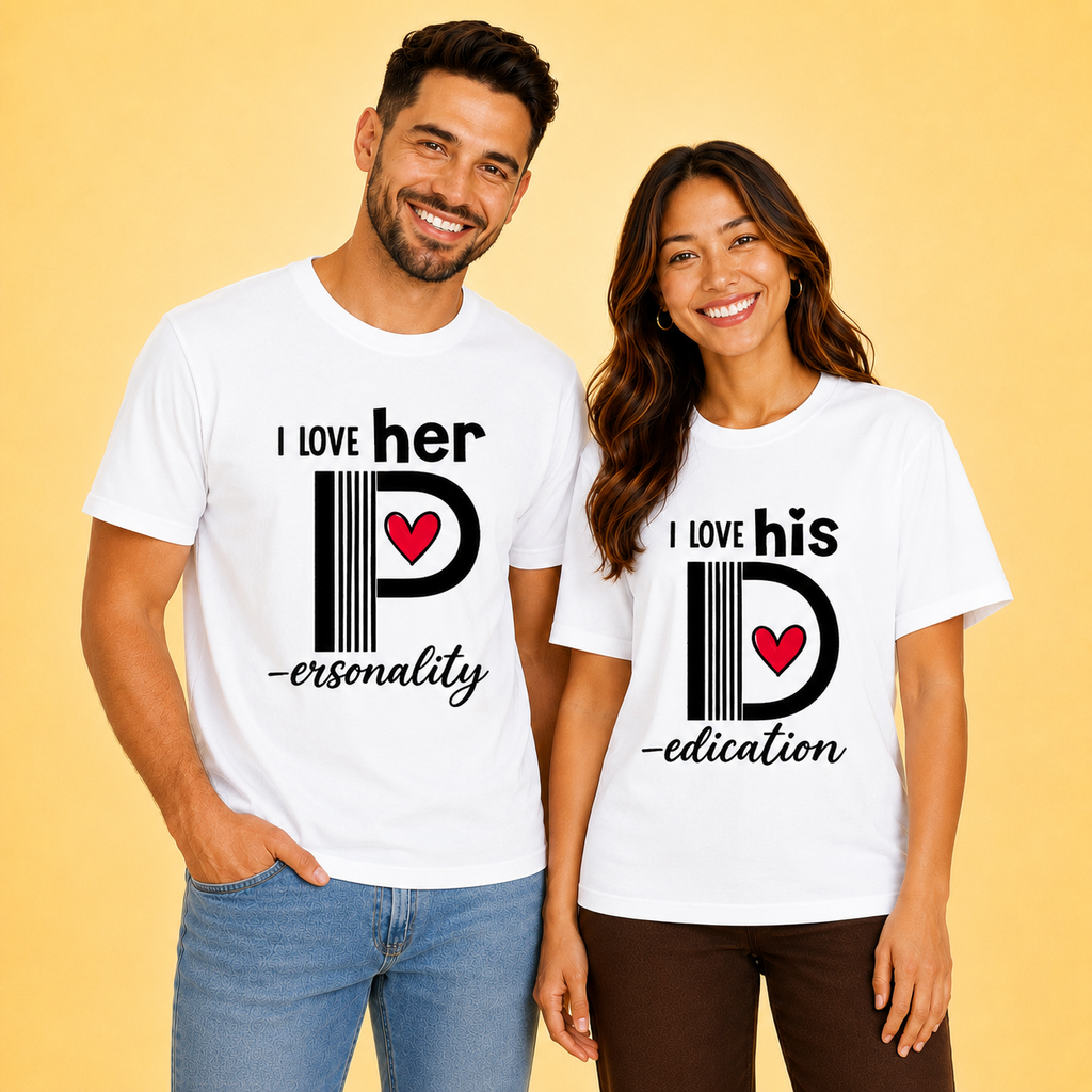 I Love Her Personality Matching Couples T-shirt