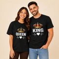 King Queen Matching Couples T-shirt
