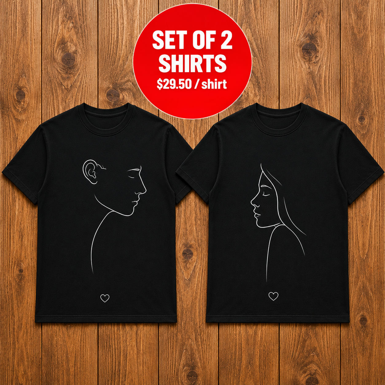 Man And Woman Love Matching Couples T-shirt