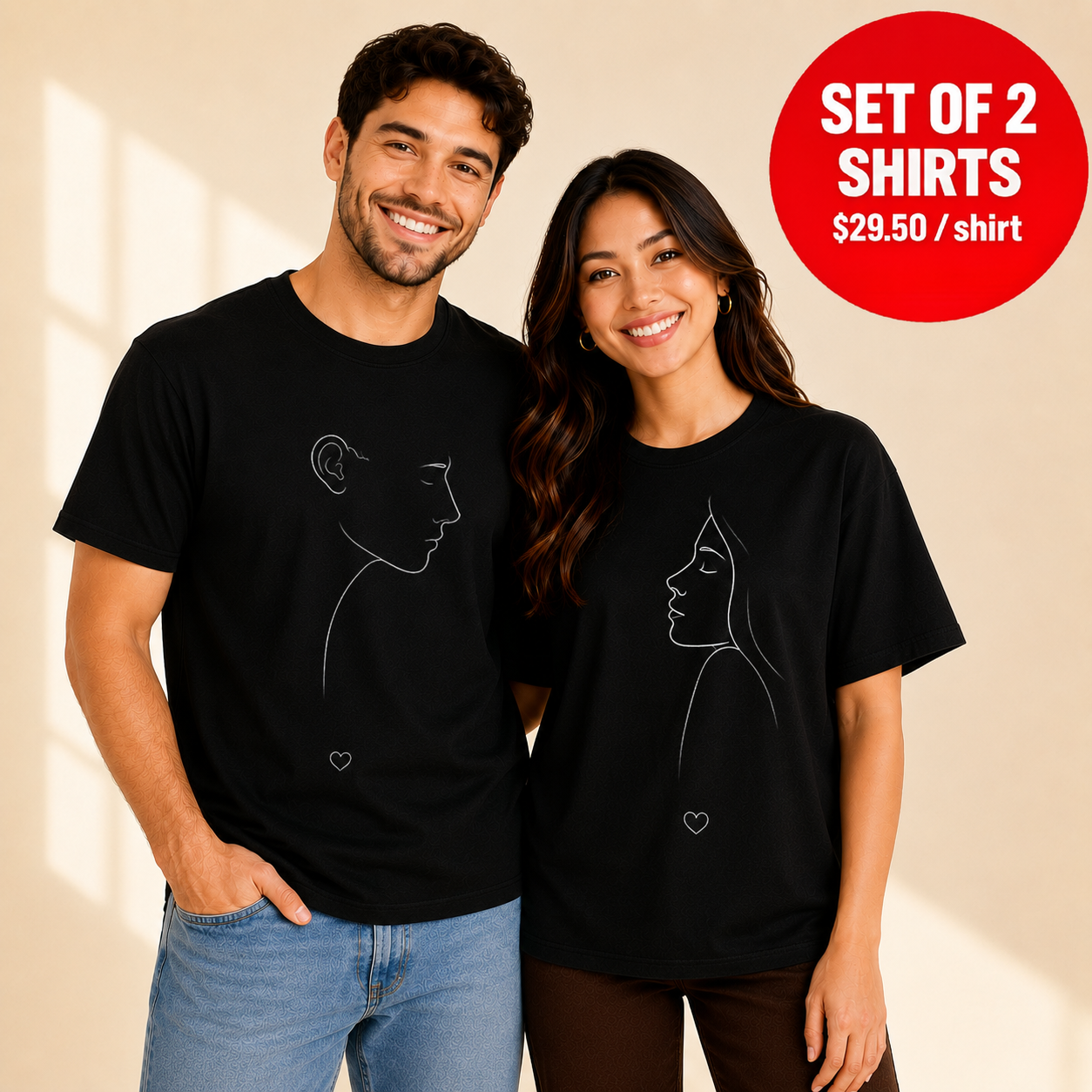 Man And Woman Love Matching Couples T-shirt