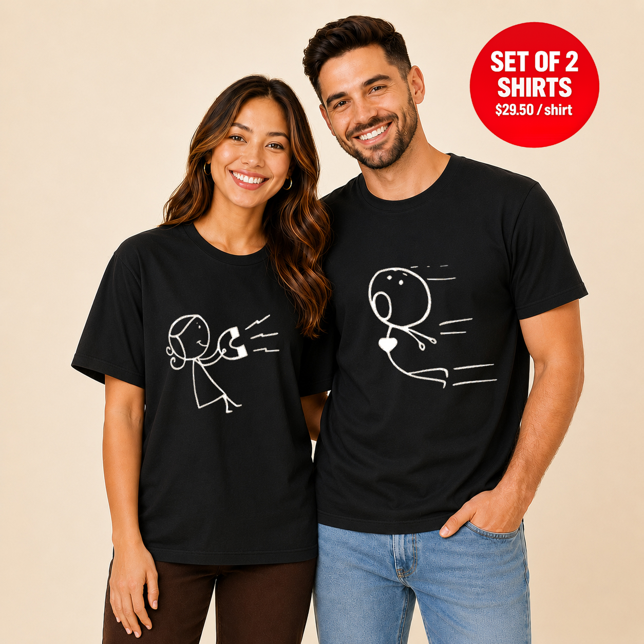 Magnet Couple Matching Couples T-Shirt (Set of 2)