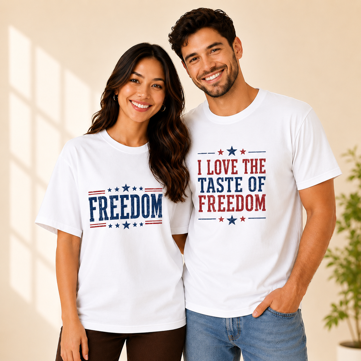 Matching 4th of July Matching Couples T-shirt