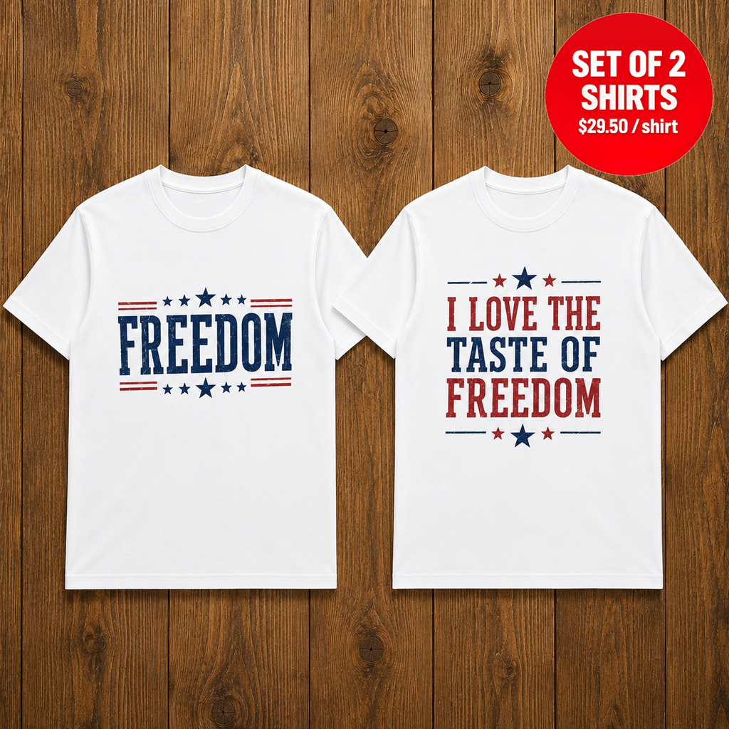 Matching 4th of July Matching Couples T-Shirt (Set of 2)