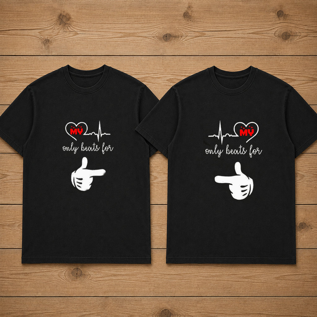 My Heart Only Beats For Her Matching Couples T-shirt