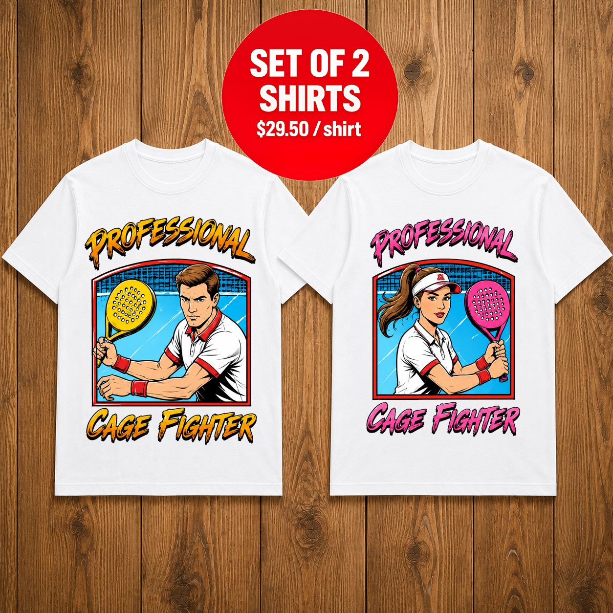 Professional Cage Fighter Matching Couples T-shirt