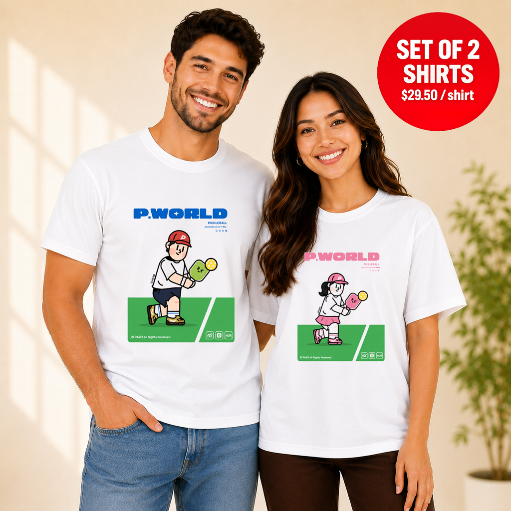 P World Pickleball Couple Matching T-Shirts