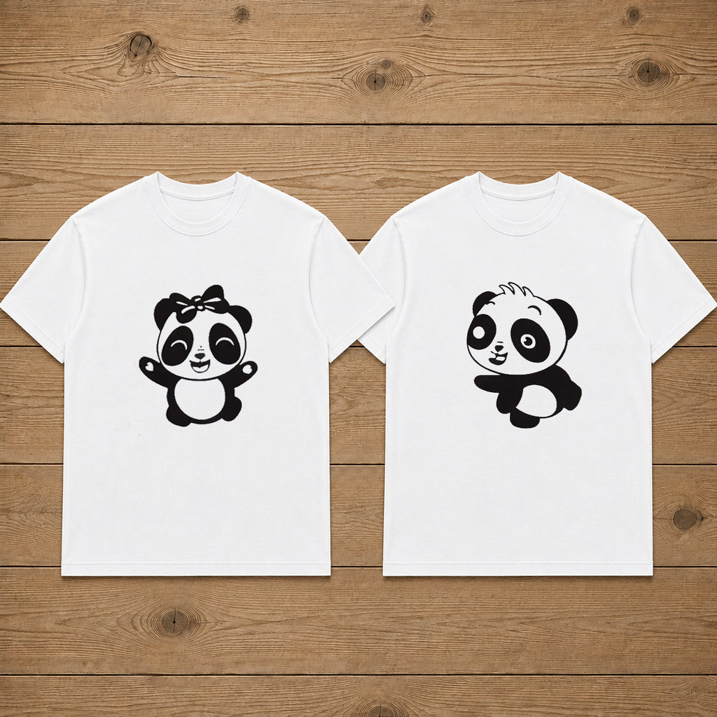 Panda's Cute Matching Couples T-shirt