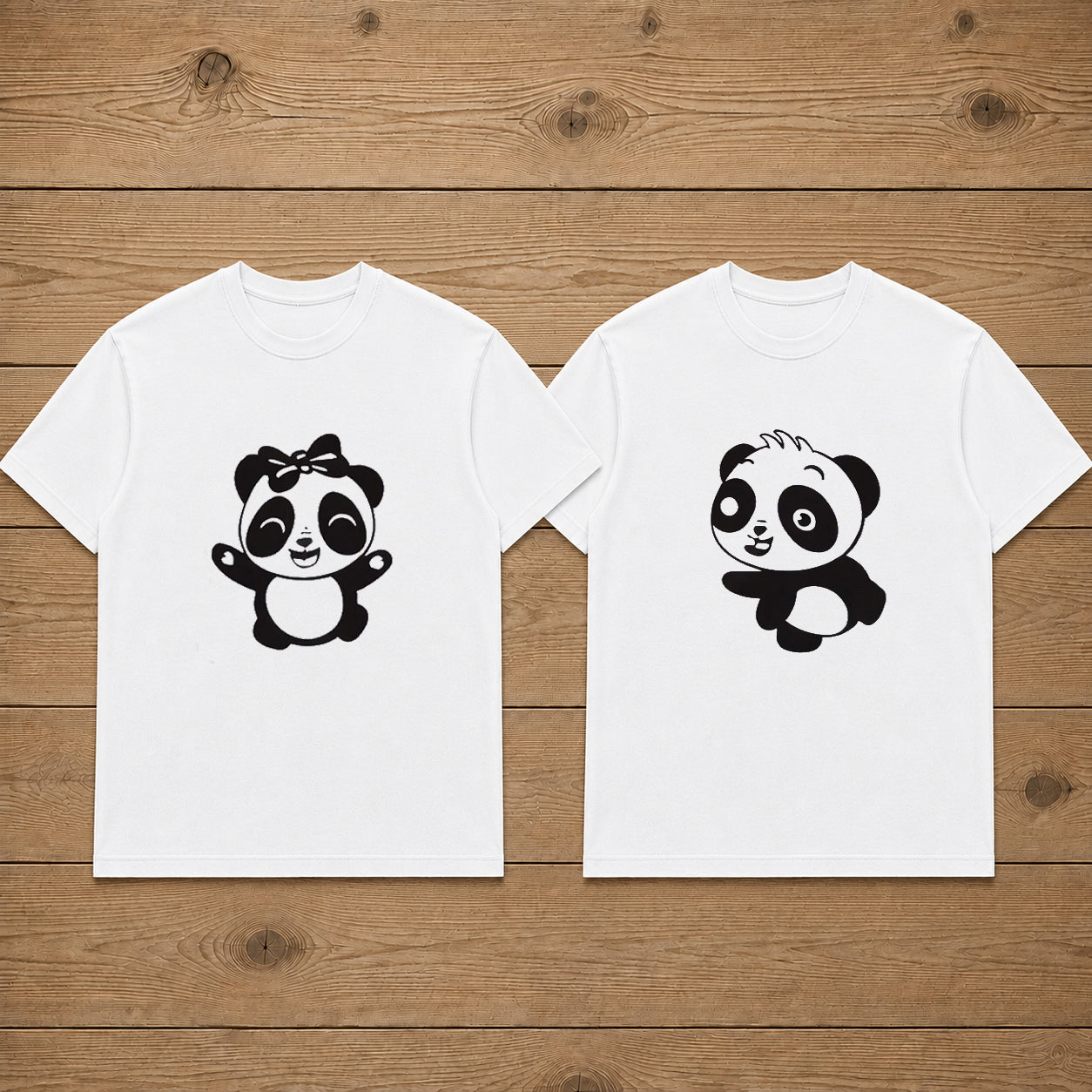Panda's Cute Matching Couples T-shirt