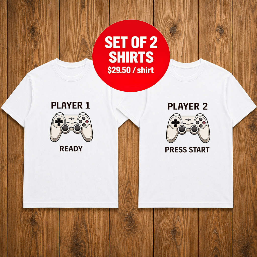 Player 1 and Player 2 Matching Couple T-shirt