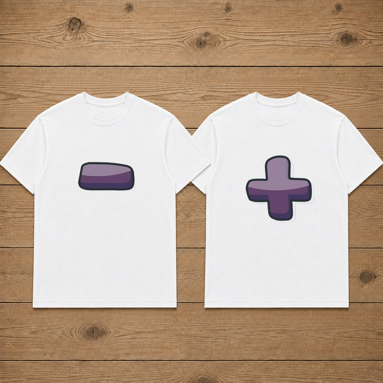 Plus Minus Matching Matching Couples T-shirt