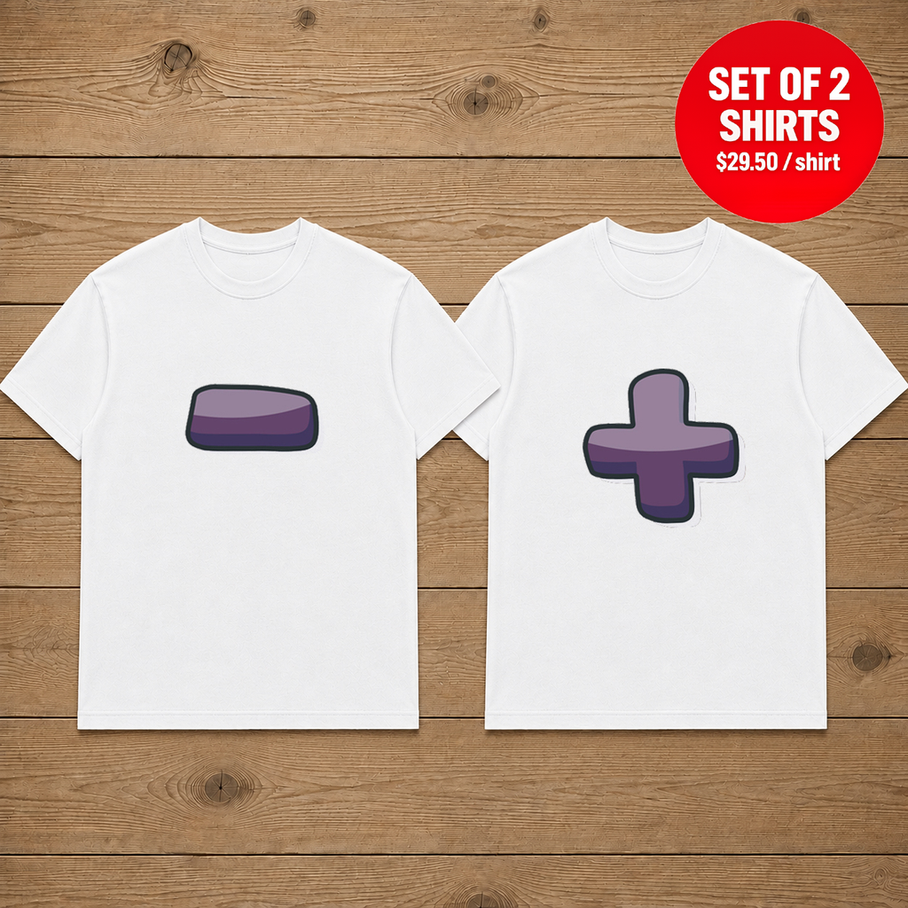 Plus Minus Matching Couples T-Shirt (Set of 2)