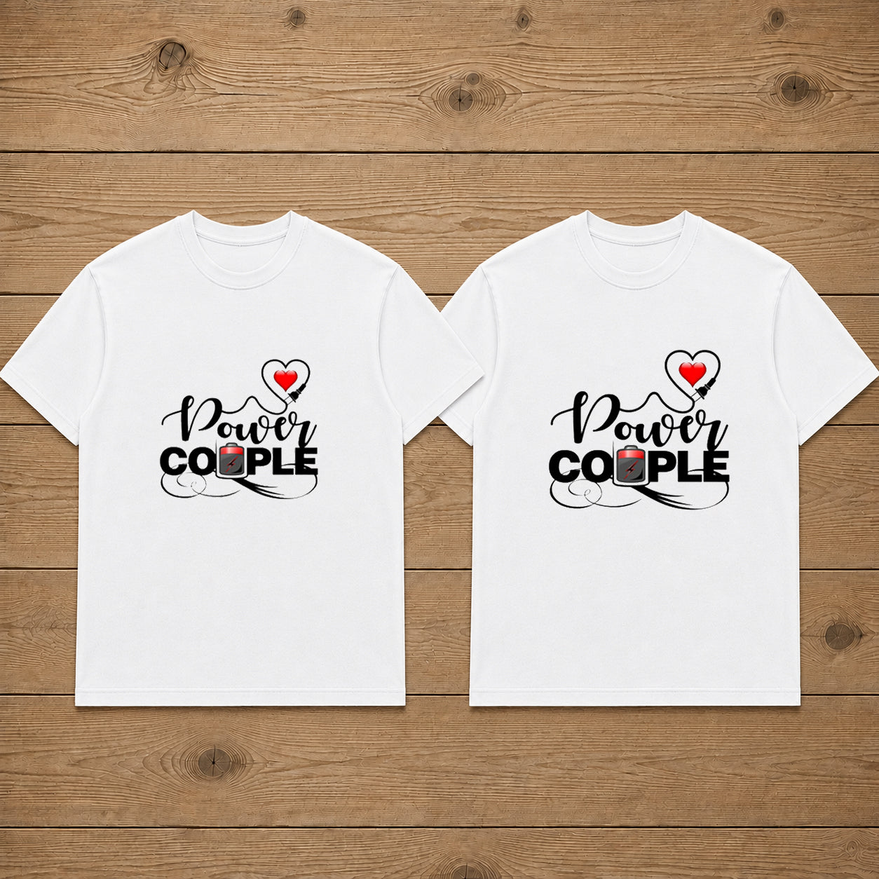 Power Couple Matching Couples T-shirt
