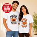 Pumpkin Spice Halloween Matching Couples T-shirt