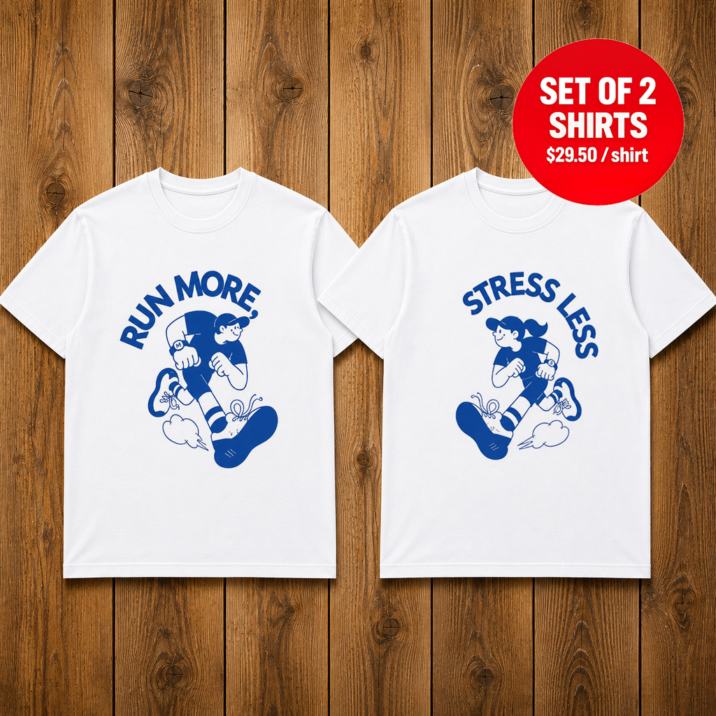 Run More Stress Less Couple Matching T-Shirts