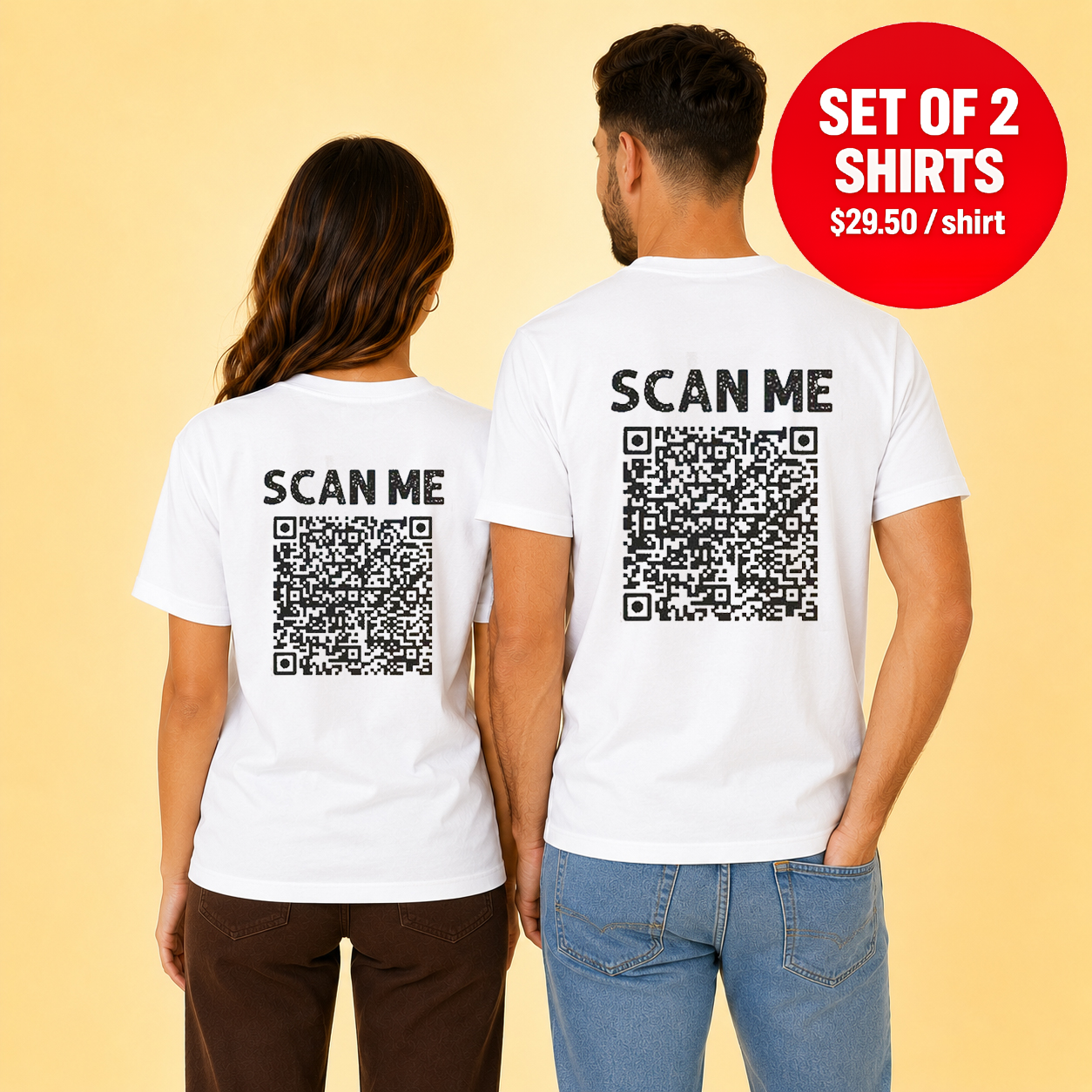 Scan Me Back Matching Couples T-Shirt (Set of 2)