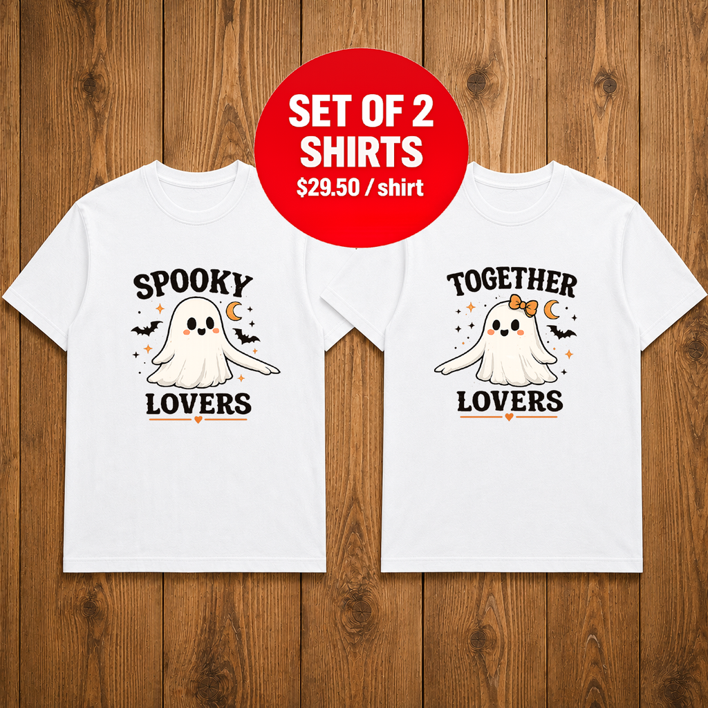 Spooky Together Lovers Halloween Matching Couples T-shirt