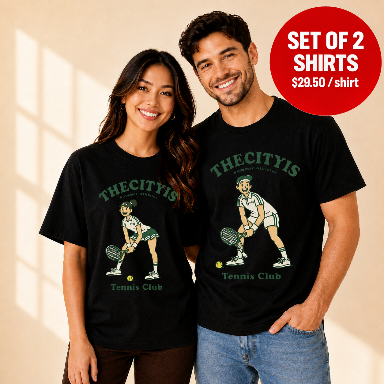 The Cityis Tennis Club Matching Couples T-shirt