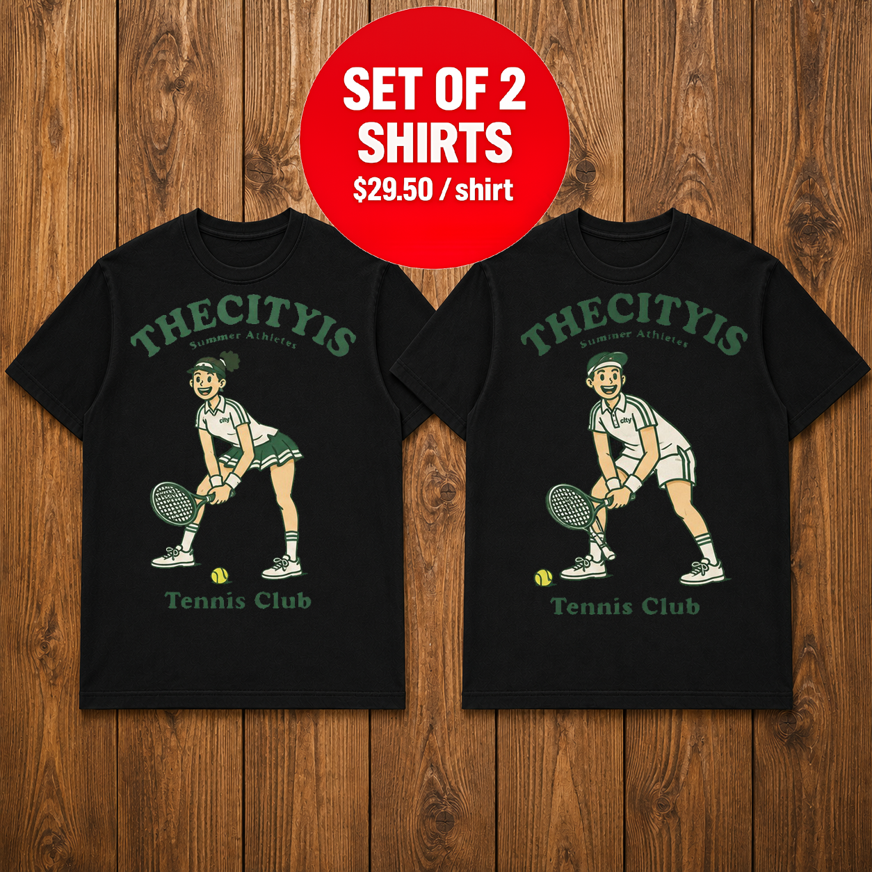 The Cityis Tennis Club Matching Couples T-shirt
