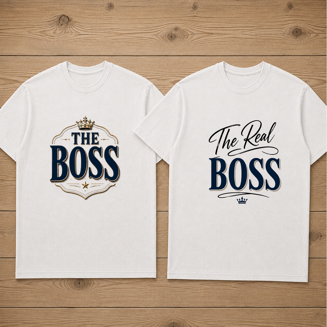 The Boss The Real Boss Matching Couple T-shirt