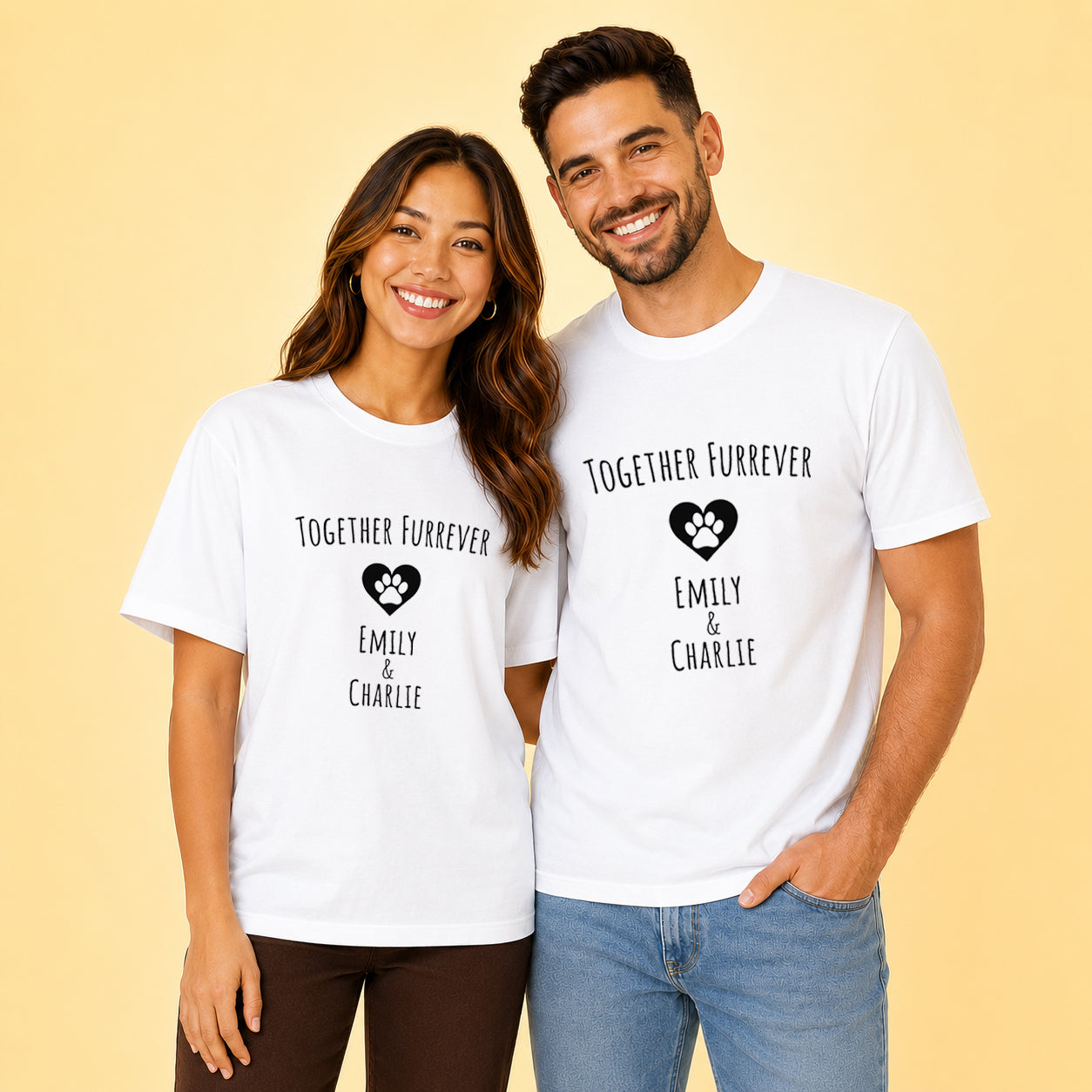 Together Forever Puppy Matching Couples T-shirt